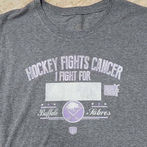 OLD TYME HOCKEY BUFFALO SABERS FIGHT FOR CANCER TEE SIZE LARGE - Picture 1 of 4